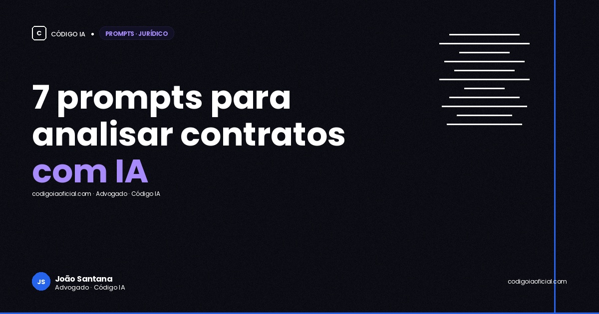 7 prompts para analisar um contrato com IA